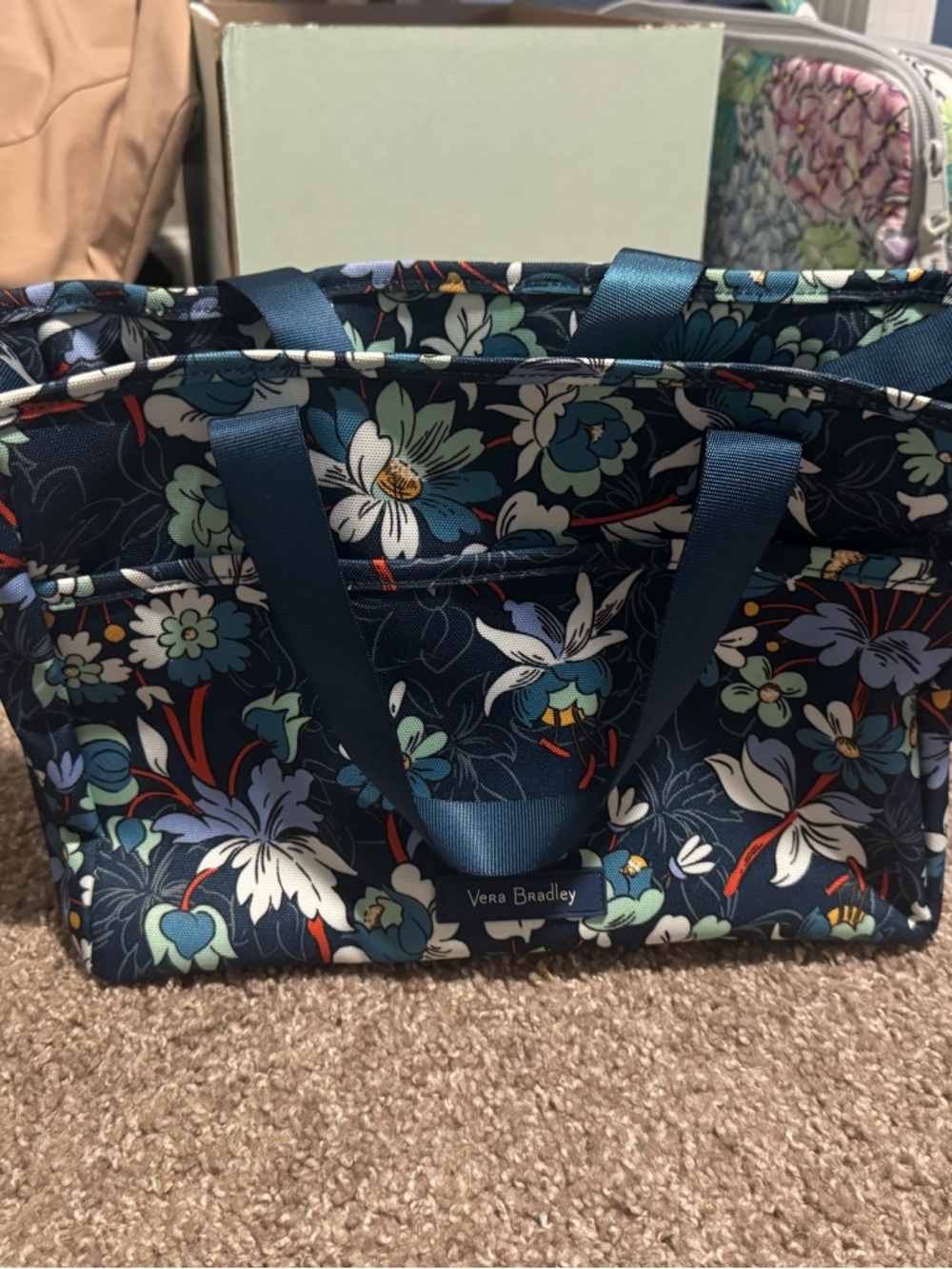 Vera Bradley Navy Multi Floral Backpack Organizer